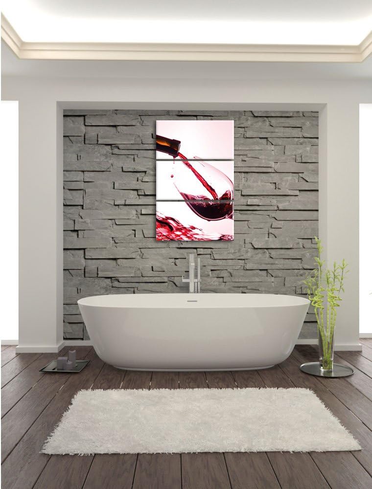 Wein 3-Teiler Leinwandbild 120x80 Bild auf Leinwand, XXL riesige Bilder fertig gerahmt mit Keilrahme