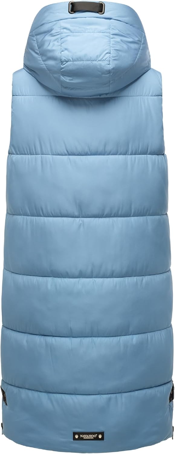 Navahoo Damen ärmellose Lange Outdoorweste warme Winterjacke Schnuffelchen XS-3XL XS Powder Blue, XS