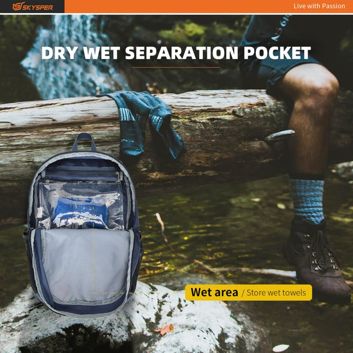 SKYSPER 20L Faltbarer Rucksack Ultraleicht Tagesrucksack Wasserfest Daypack Reiserucksack Wanderruck