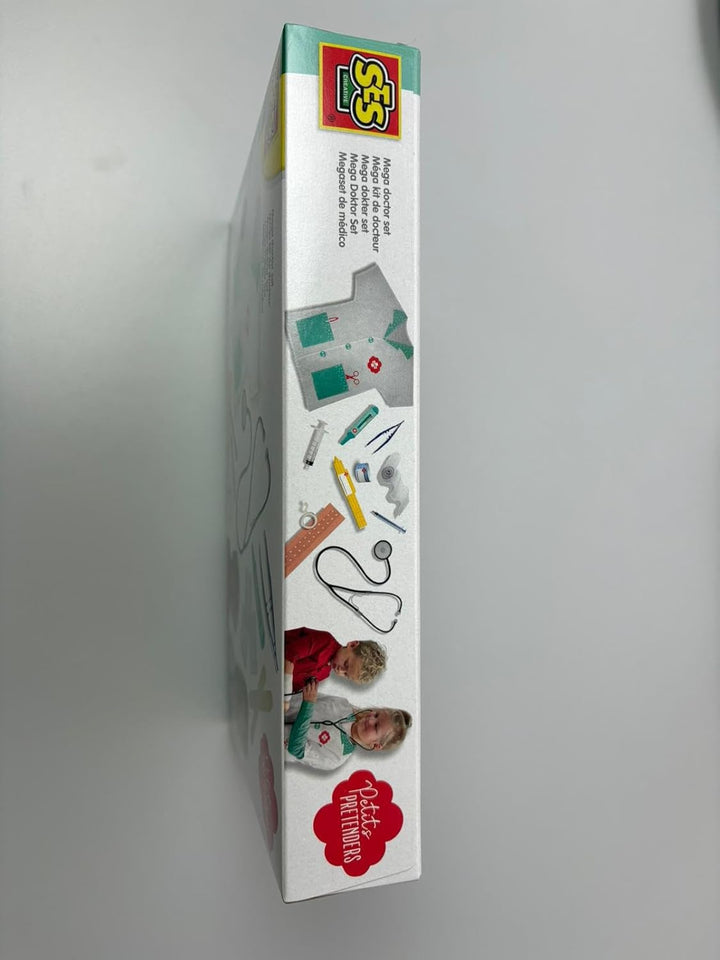 SES Creative 18011 Mega Doktor Set für Kinder - Interaktives Rollenspiel und Lernspielzeug Mega Arzt