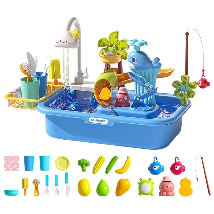 Kinder-Wassertisch, abnehmbares elektrisches Spielbecken mit fliessendem Wasser, pädagogisches Spiel