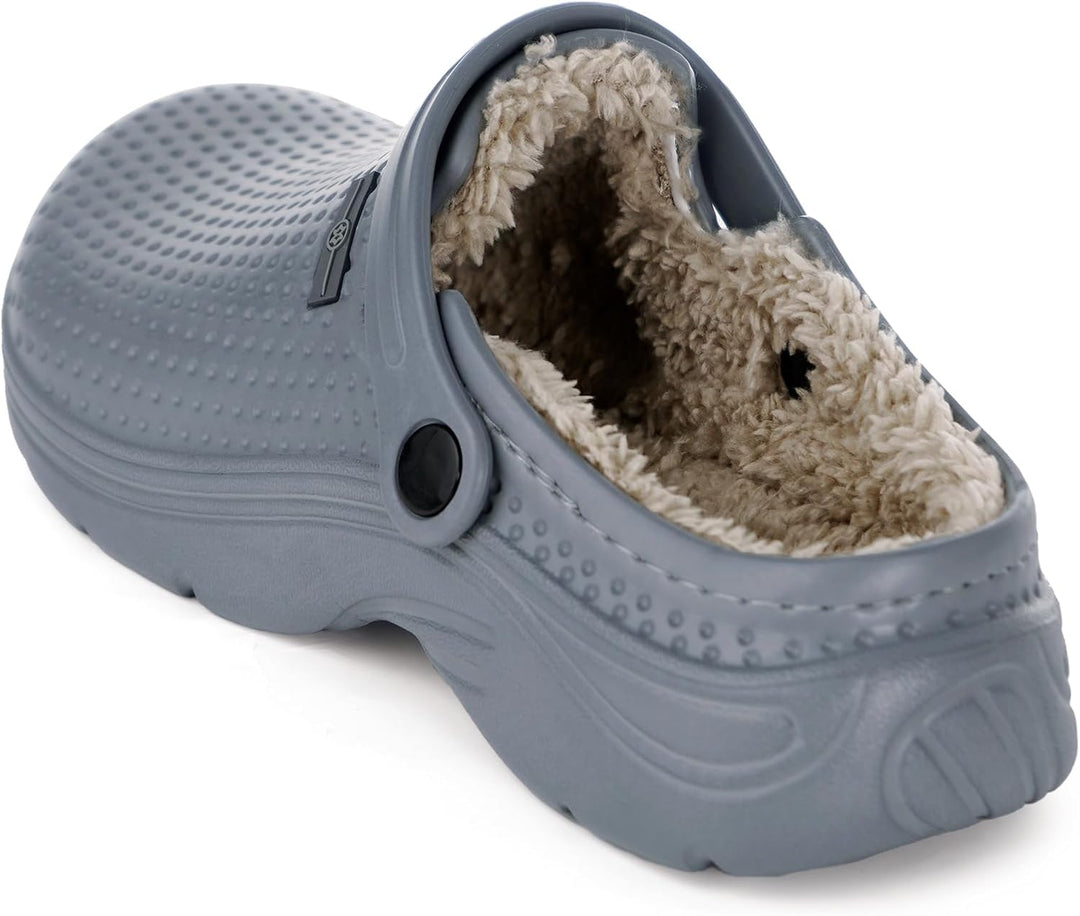 Hsyooes Clogs Damen Winter Gartenschuhe Herren Gefütterte Hausschuhe Wasserdicht Plüsch Pantoletten