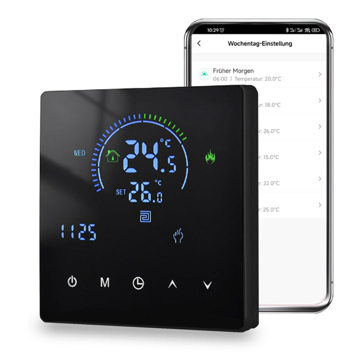 Thermostat Fussbodenheizung, WiFi Raumthermostat Fussbodenheizung Für Wasser, Thermostate Heizung Ko