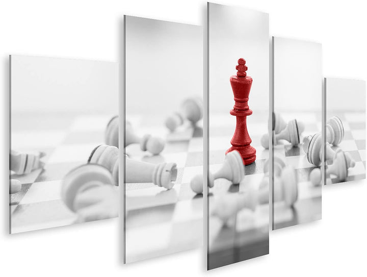 islandburner Bild auf Leinwand Schach Business Konzept Führer & Erfolg Wandbild Poster Kunstdruck Bi