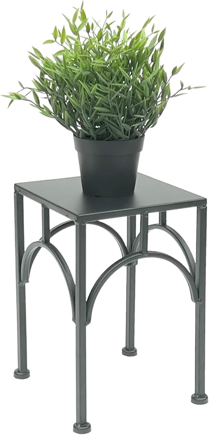 DanDiBo Blumenhocker Metall Schwarz Eckig Blumenständer Beistelltisch 96449 Blumensäule Pflanzenhock