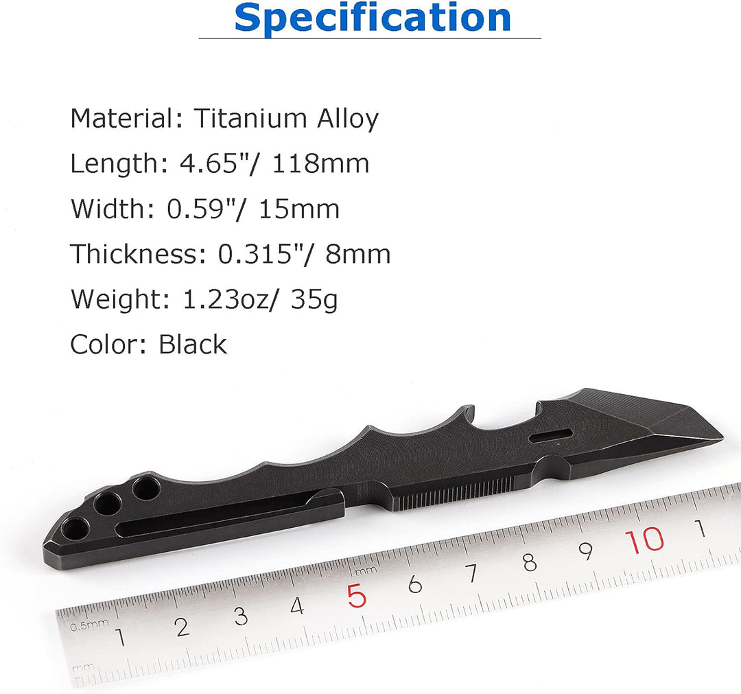 Titan Hebelstange EDC Multifunktionswerkzeug mit Flaschenöffner, Boxöffner, Clip-Funktion, Schwarz,