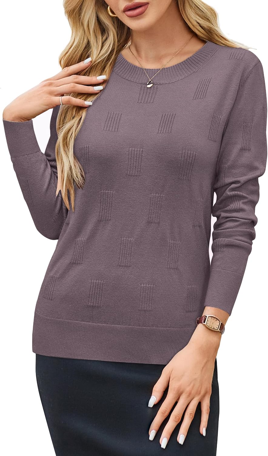 Arach&Cloz Pullover Damen Kurzarm/Langarm Herbst Winter Strickpullover Rundhals Oberteile Pulli Swea