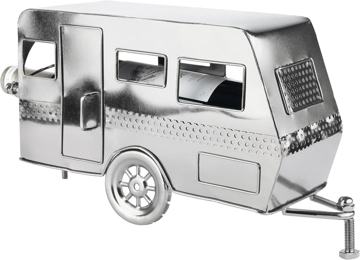 BRUBAKER Weinflaschenhalter Wohnwagen - Metall Flaschenhalter Camping - Wein Geschenk für Camper - F