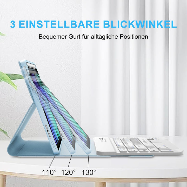 SENGBIRCH Hülle mit Tastatur für iPad mini 7 (A17Pro) 8.3" 2024 - QWERTZ Deutsche Tastatur Abnehmbar