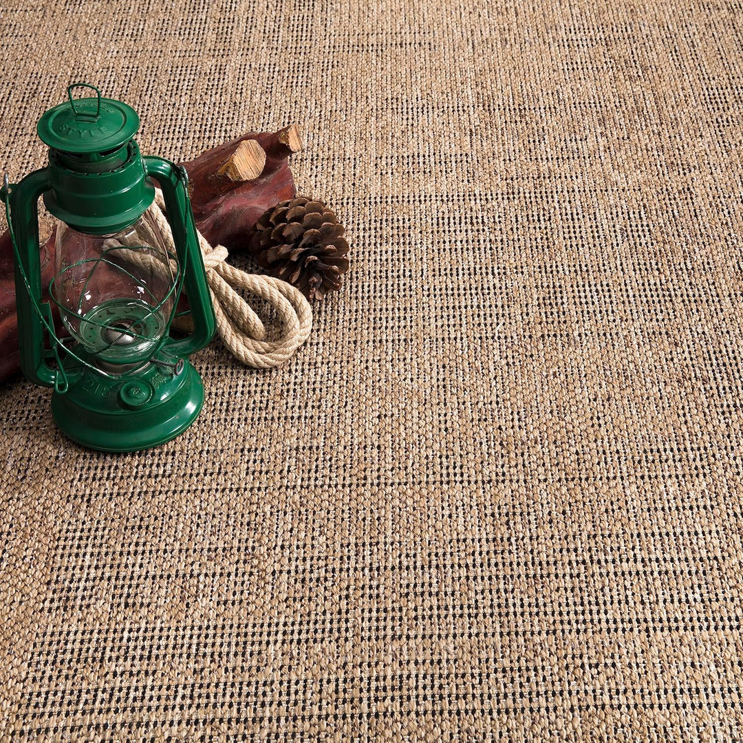 Paco Home Outdoor Teppich wetterfest & langlebig Flachgewebe in moderner Jute-Sisal-Optik in Naturtö