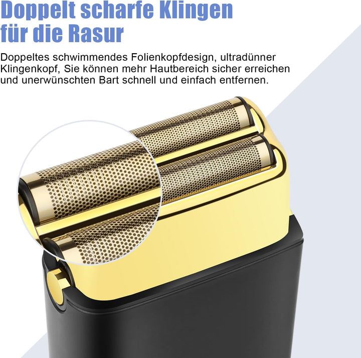 HIENA PRO folienrasierer herren,rasierer elektrisch Zero Gap skin Kabelloser,wiederaufladbarer Reise