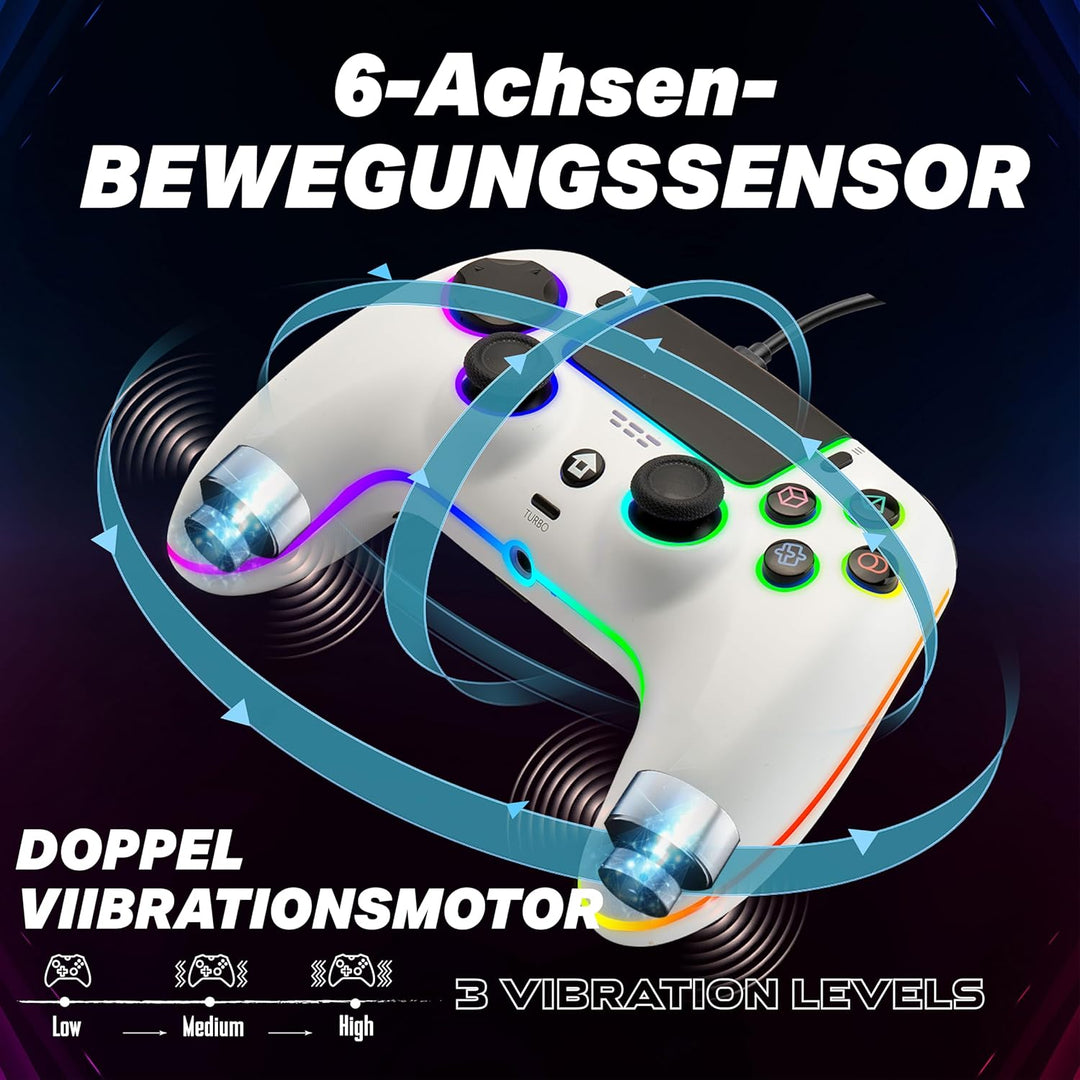 NITHO Wired Controller Kompatibel mit PS5/PS4/PC/Android, Gamepad mit Hall-Effekt Joysticks, Program