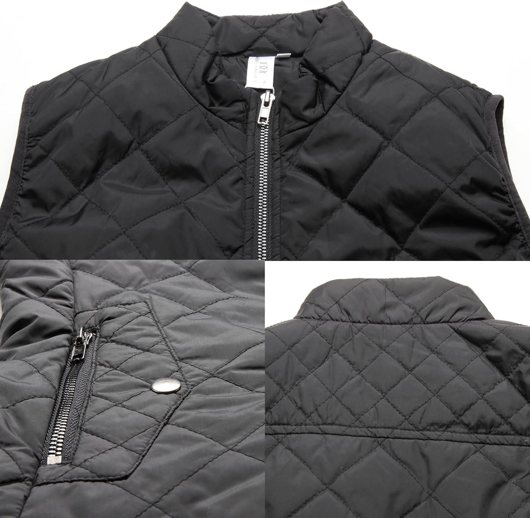 MISS MOLY Damen Weste mit Stehkragen Weste Jacke Winter Warm Ultraleicht Schwarz 34, Schwarz 34