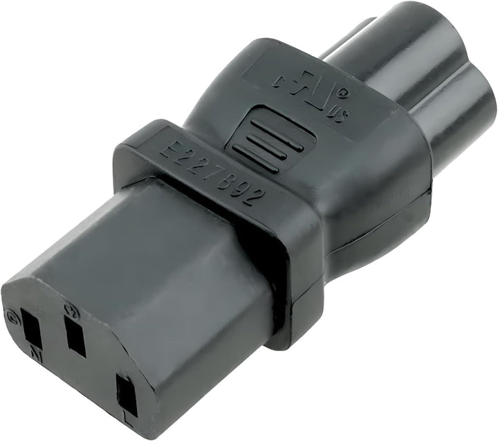 DINIC Stromadapter, Netzadapter C13 Kaltgerätestecker auf C6 Buchse, Adapter (3 Stück, schwarz) 3 St