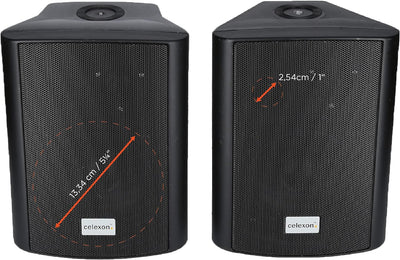 celexon Aktivlautsprecher-Set schwarz - 2X 30W - leistungsstarke Audio-Boxen - inkl Wandhalterung -