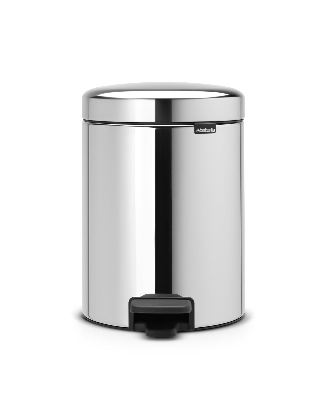Brabantia Treteimer mit Inneneimer aus Kunststoff, stahl, Brilliant Steel, 5L, Brilliant Stahl 5 Lit