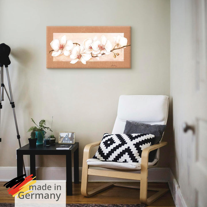 ARTland Leinwandbilder Wandbild Keilrahmenbild 100x50 cm + weitere Grössen Gemälde Blumenbilder Orch