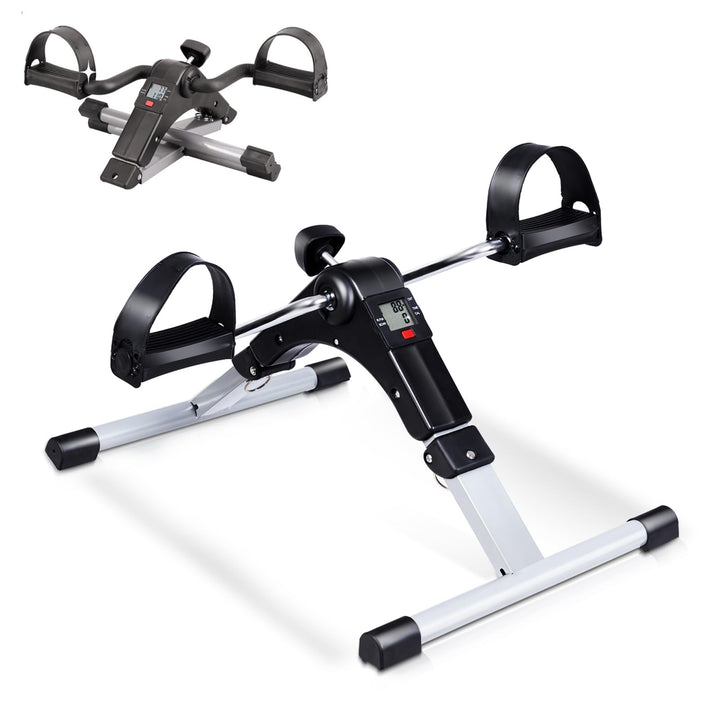 KOMFOTTEU klappbarer Pedaltrainer mit LED Bildschirm, Bein- und Armtrainer aus Eisen, Pedal Übungsge