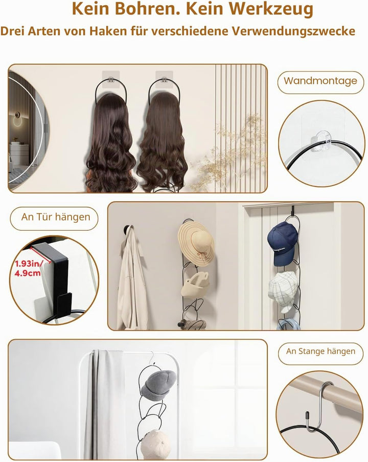 LINFIDITE Cap Halter Tür Hut Racks, Baseball Cap Halterung Schrank hängende Einstellbare Huthalter,f