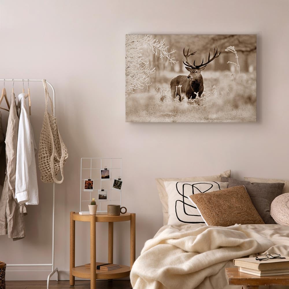 murando - Bilder Hirsch 90x60 cm Vlies Leinwandbild 1 tlg Kunstdruck modern Wandbilder XXL Wanddekor
