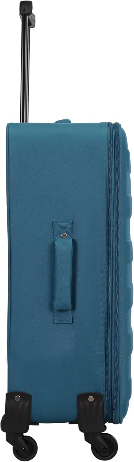 SIGN Stoffkoffer Reisekoffer Trolley (Handgepäck-Mittel-Gross-Set) + 5cm Dehnungsfuge (Pastellblau,