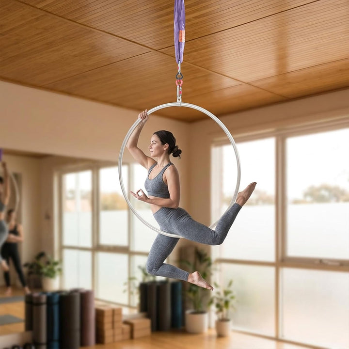 Aerial Hoop Set, 95cm Aerial Lyra Hoop mit kompletter Rigging Hardware, 1 Tonnen-Sicherheitssystem E