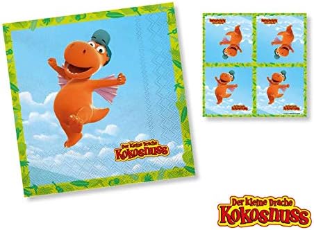 HHO Drache-Kokosnuss-Party Der kleine Drache Kokosnuss-Party-Set 36tlg. für 8 Gäste : Teller Becher