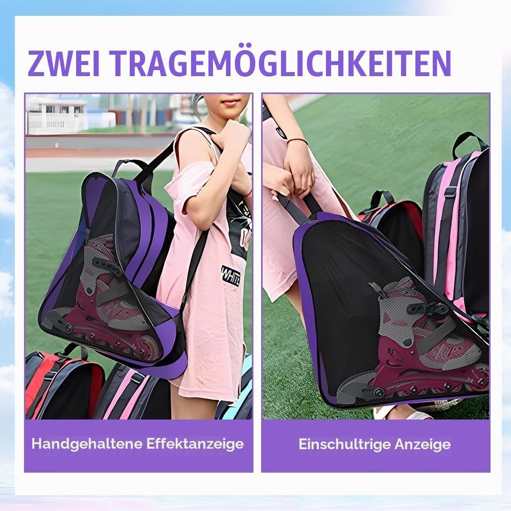 Tasche Erwachsene Rollschuhetasche Ice Skate Eishockey Bag Skischuhtasche mit Verstellbar Tragerieme