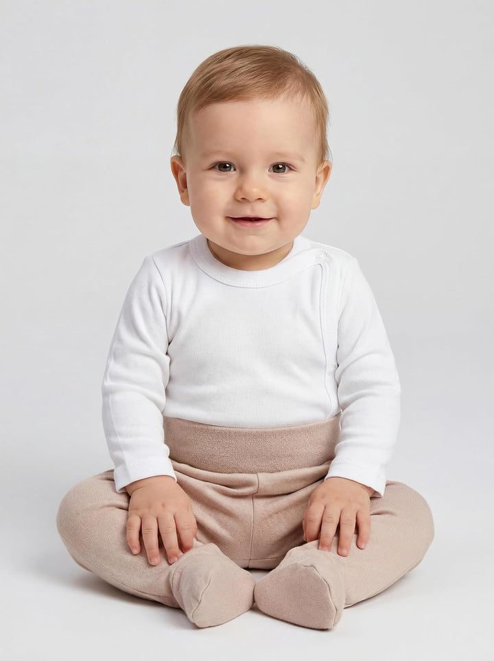 TupTam Baby Unisex Langarm Wickelbody Print/Uni 5er Pack 50 Weiss, 50 Weiss