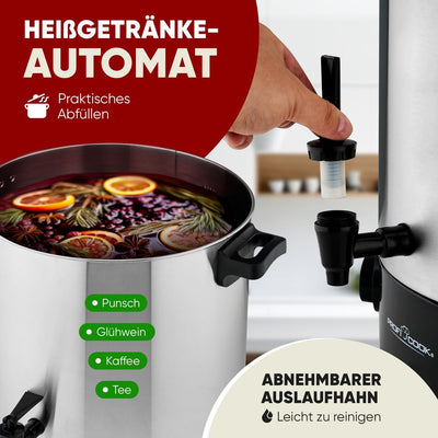 ProfiCook® 2in1 Heissgetränke- & Einkochautomat | 32L Tank | Warmhaltefunktion | Timer | 2100W | 30°