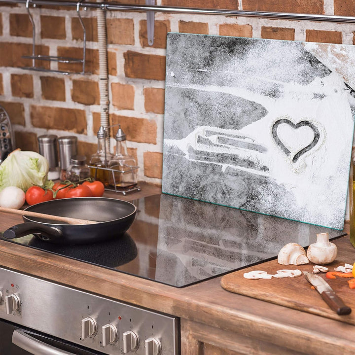 TMK ArtDeko Herdabdeckplatte 1 Teilig 60x52 cm - Spritzschutz Herdabdeckung – Herdschutz aus Sicherh