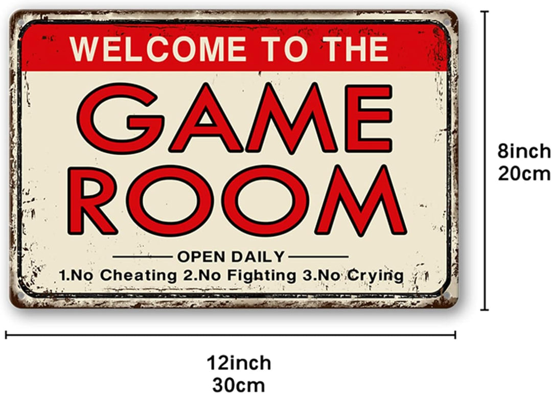 CWEIDP Videospielzimmer-Zubehör und Dekoration, Retro-Arcade-Blechschilder, Billard-Theater-Pulver,