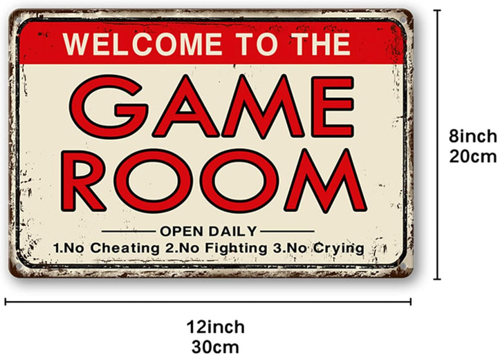 CWEIDP Videospielzimmer-Zubehör und Dekoration, Retro-Arcade-Blechschilder, Billard-Theater-Pulver,