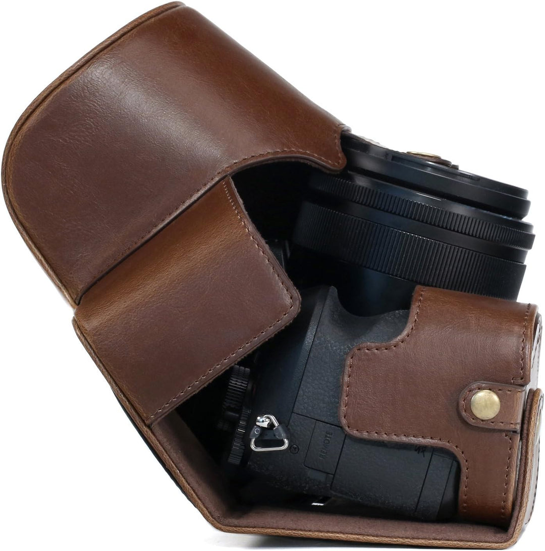 MegaGear Sony Cyber-Shot DSC-RX10 IV, DSC-RX10 III Ever Ready Leder Kamera-Case mit Trageriemen und