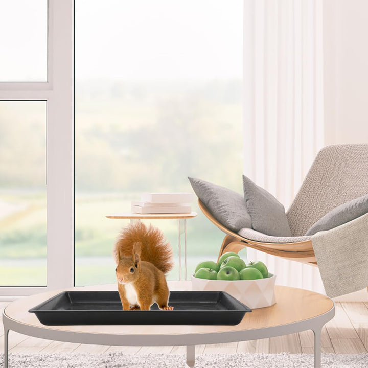 TOYANDONA Plastik Haustierkäfig Bodenwanne Schwarz Auslaufsichere Geruchsresistente Reinigungsschale