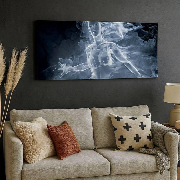 Panorama Bilder auf Leinwand 100x40cm Leinwandbild Mädchen rauch nebel kunst Gross Wanddeko Bild Sch