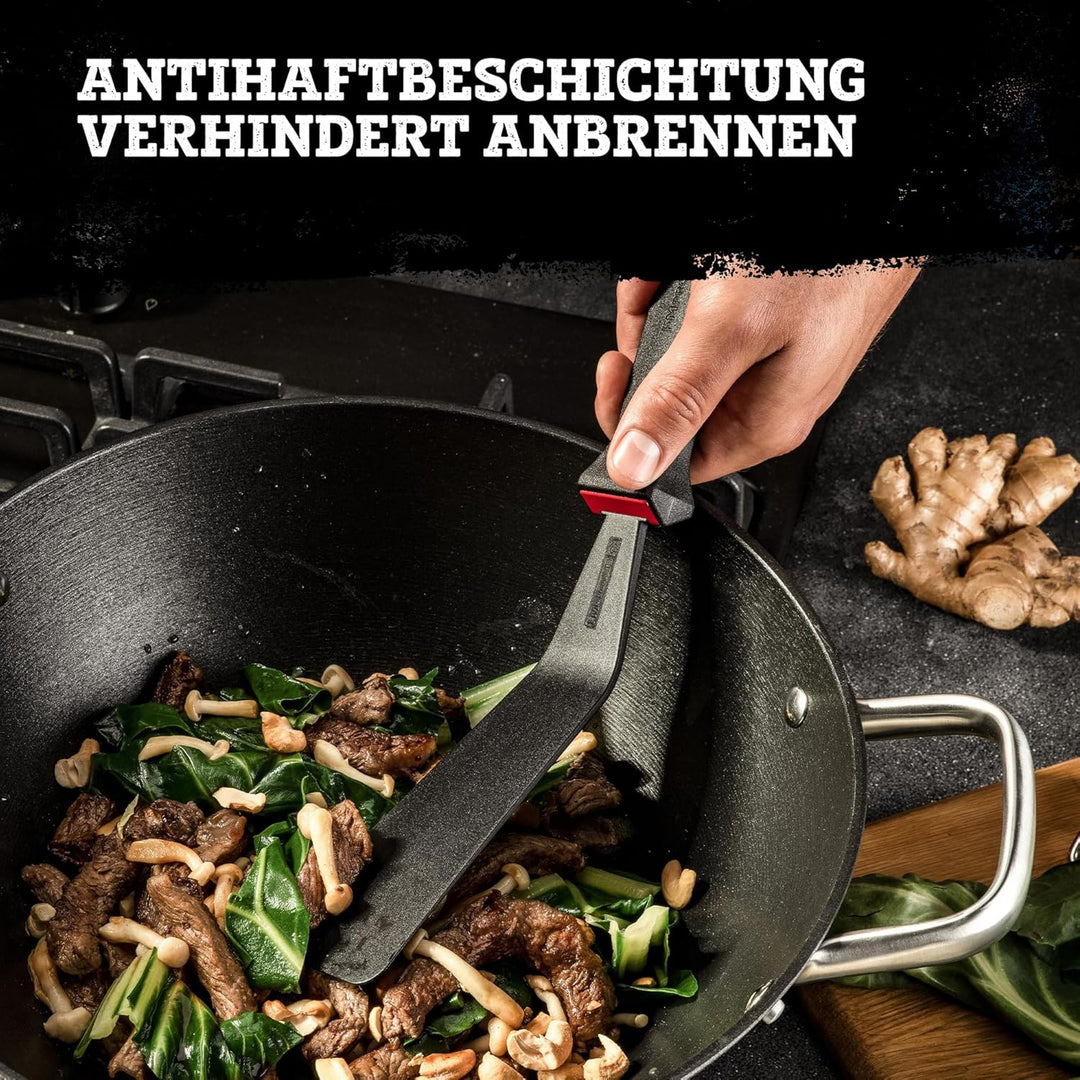 FMProfessional Force Wok aus Gusseisen 32 cm – Wokpfanne mit hochwertiger Antihaftbeschichtung – Gee