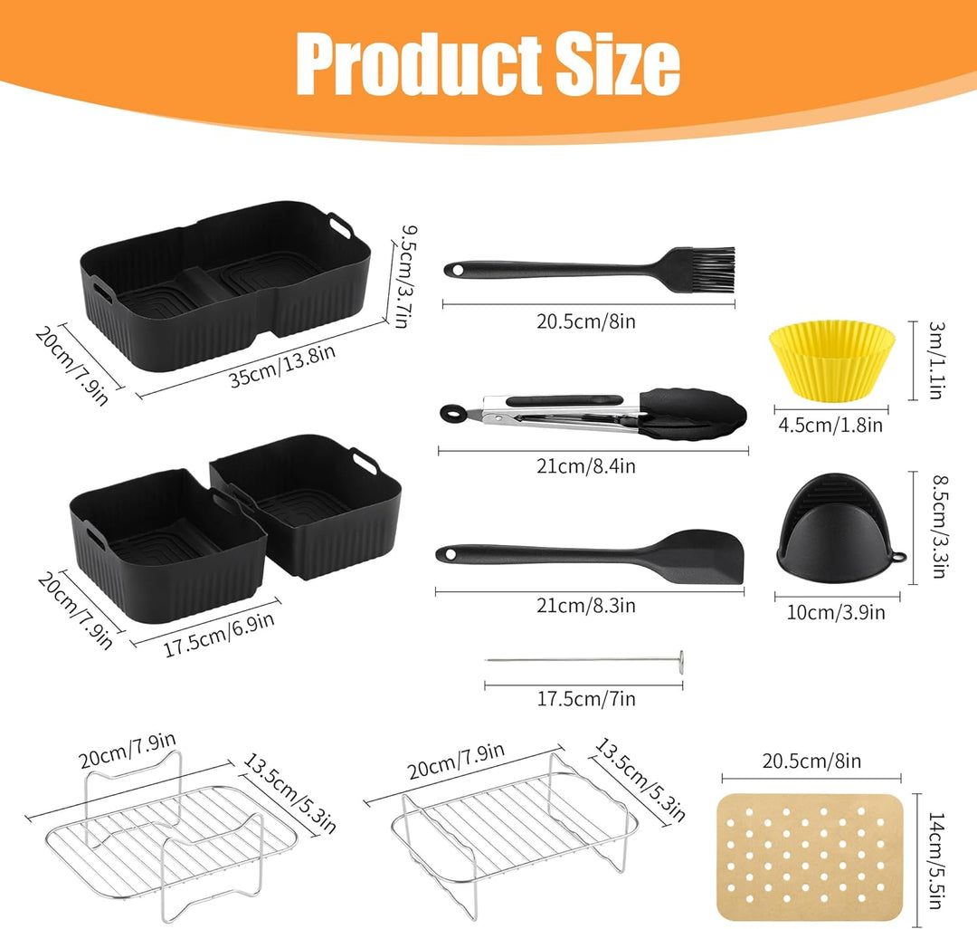 Zubehör für die Ninja Foodi FlexDrawer 10,4L Heissluftfritteuse AF500EU (20PCS),Silikonform für Airf