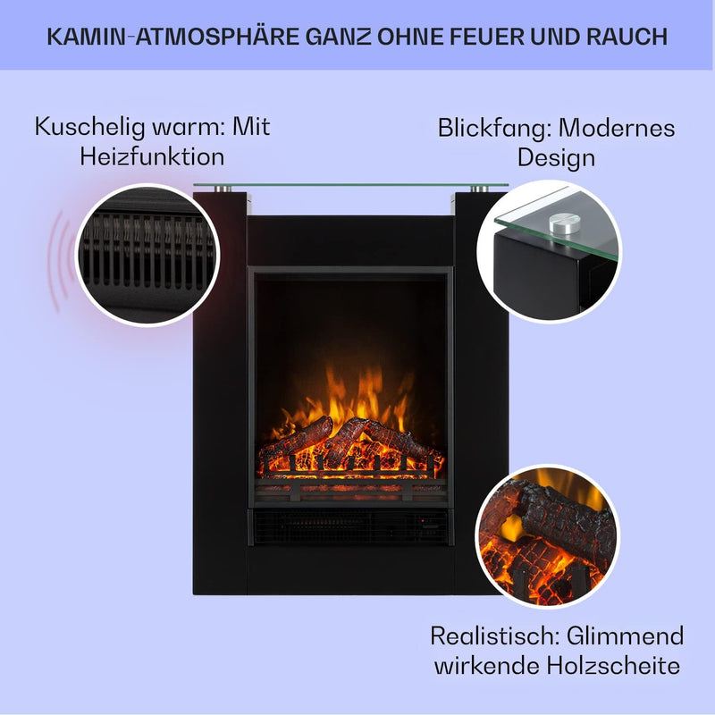 Klarstein Elektrokamin, Elektro Heizungen für Wohnzimmer & Innenräume, Elektrischer Kamin mit LED Fl