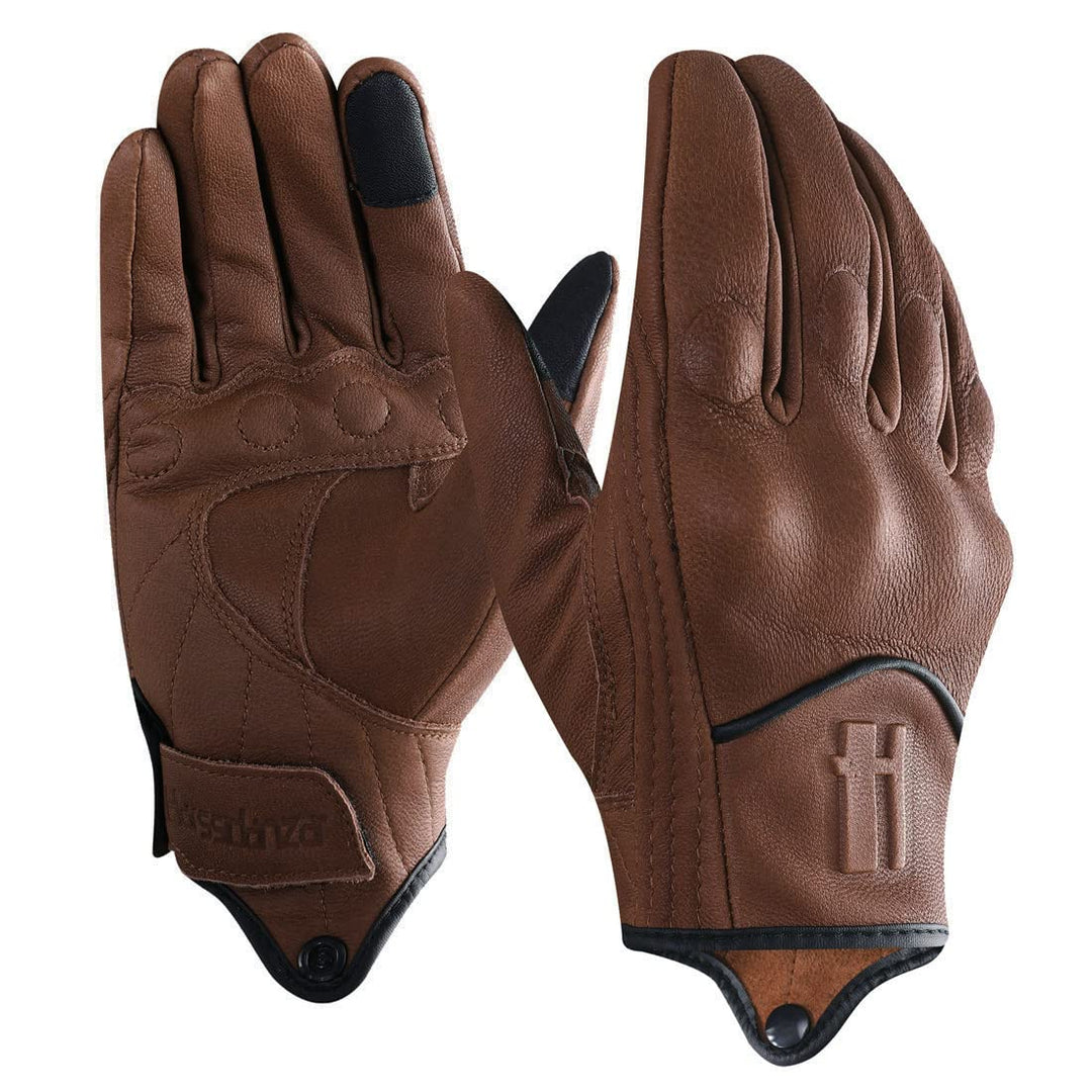 Harssidanzar Herren Vollfinger Ziegenleder Leder Touchscreen Motorradhandschuhe GM028E XL Satte(upgr