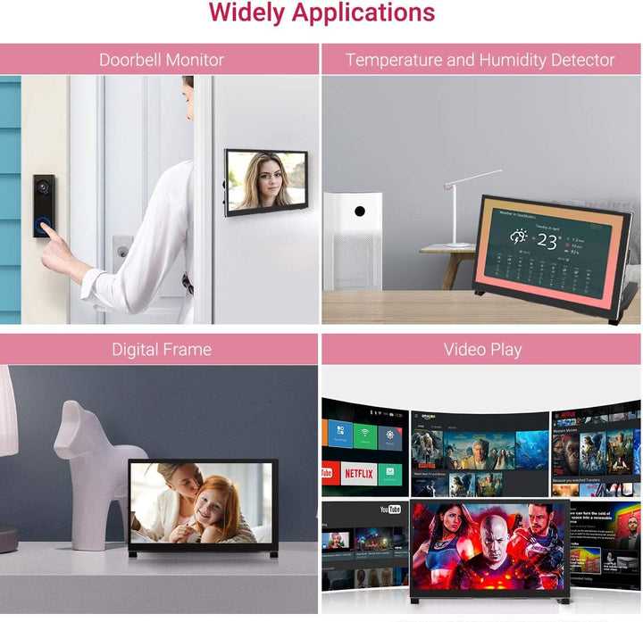 ELECROW Raspberry Pi Display, 7-Zoll 1024×600 Touchscreen Monitor Mini Bildschirm mit Propellerständ