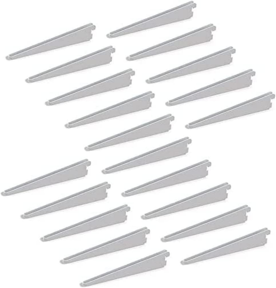Emuca - Regalwinkel für Leistenprofil, doppelte Bohrung, Durchlass 32 mm 170mm, Set aus 20 Stück, We