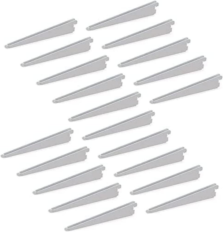 Emuca - Regalwinkel für Leistenprofil, doppelte Bohrung, Durchlass 32 mm 170mm, Set aus 20 Stück, We