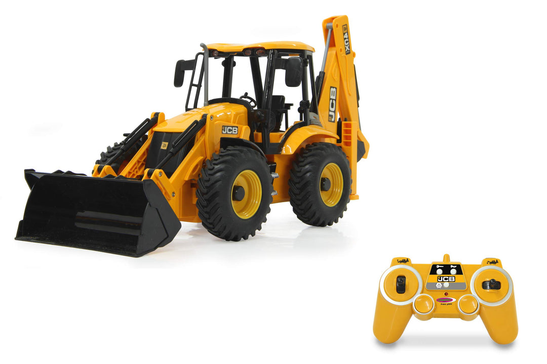 JAMARA 404980 - Baggerlader JCB 1:20 2,4GHz - Schaufel Heben/senken/abkippen, Ausleger und Heck-Scha