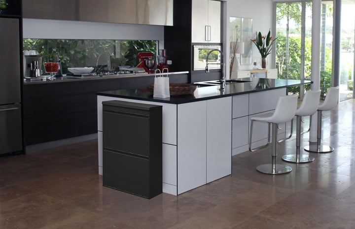 ARREGUI Top CR624-B2 Mülltrennsystem aus Stahl mit Aufbewahrungsbox mit Deckel | 4 Fächer Mülleimer