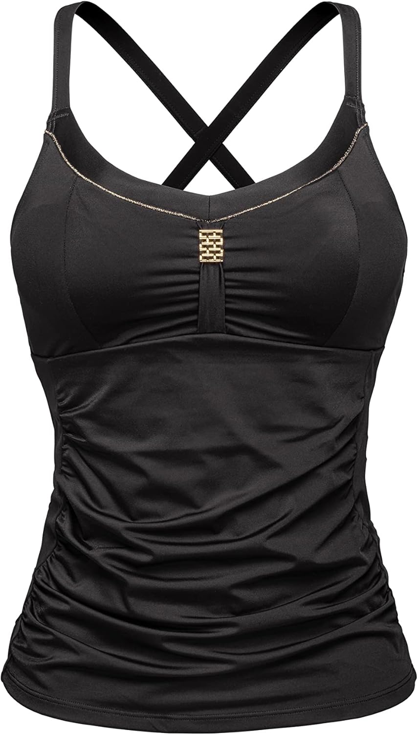 Sans Complexe Damen Speekaboo Shape Badeanzug, Tankini ohne Bügel 40-42 Schwarz, 40-42 Schwarz