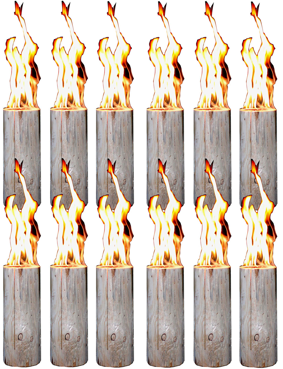 Hoyo Technology GmbH Schwedenfeuer 12 Stück Baumfackel Finnenfackel Gartenfackel Fackel H 35 cm D 9-