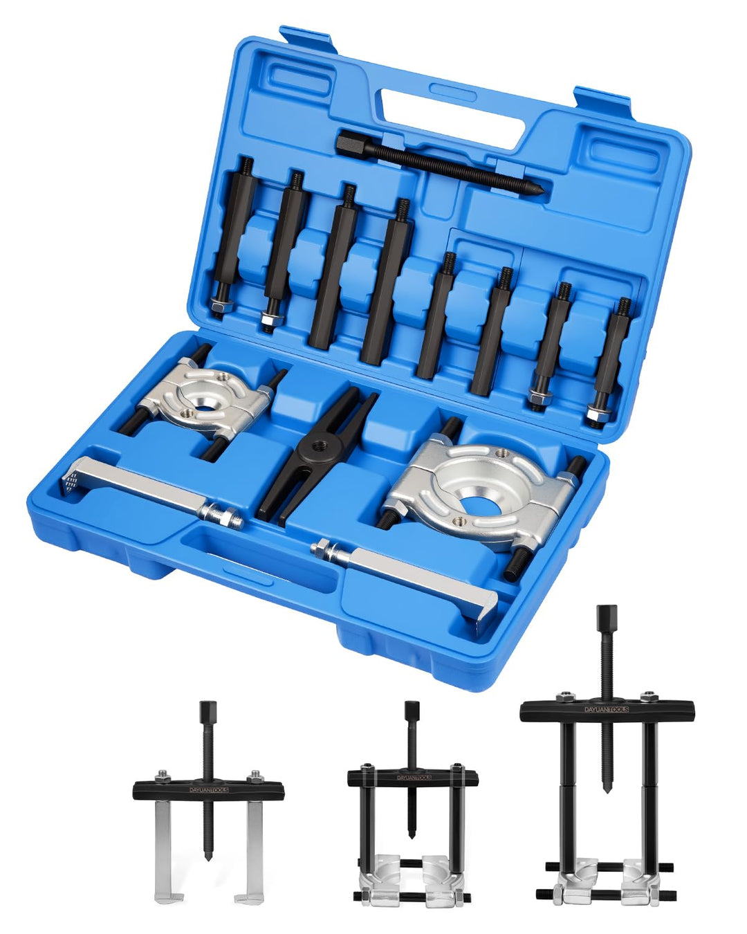 DAYUAN 12 TLG Lagerabzieher Set Polradabzieher Trennmesser Satz Lager Abzieher inkl. Koffer Blau, Bl