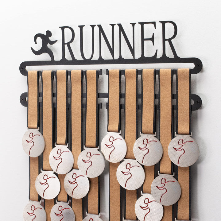 laufender Medaillenaufhänger - Marathon Medaillen Display Black - Running Medaillenhaken - Running M