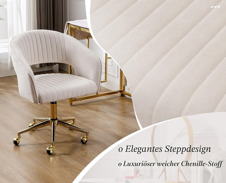 chairus Verstellbarer Bürostuhl Zuhause aus Chenille Computer Drehsessel Moderner Schminktischstuhl